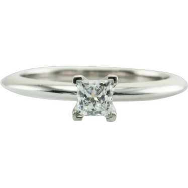 Tiffany and Co Solitaire Diamond Ring Princess cu… - image 1