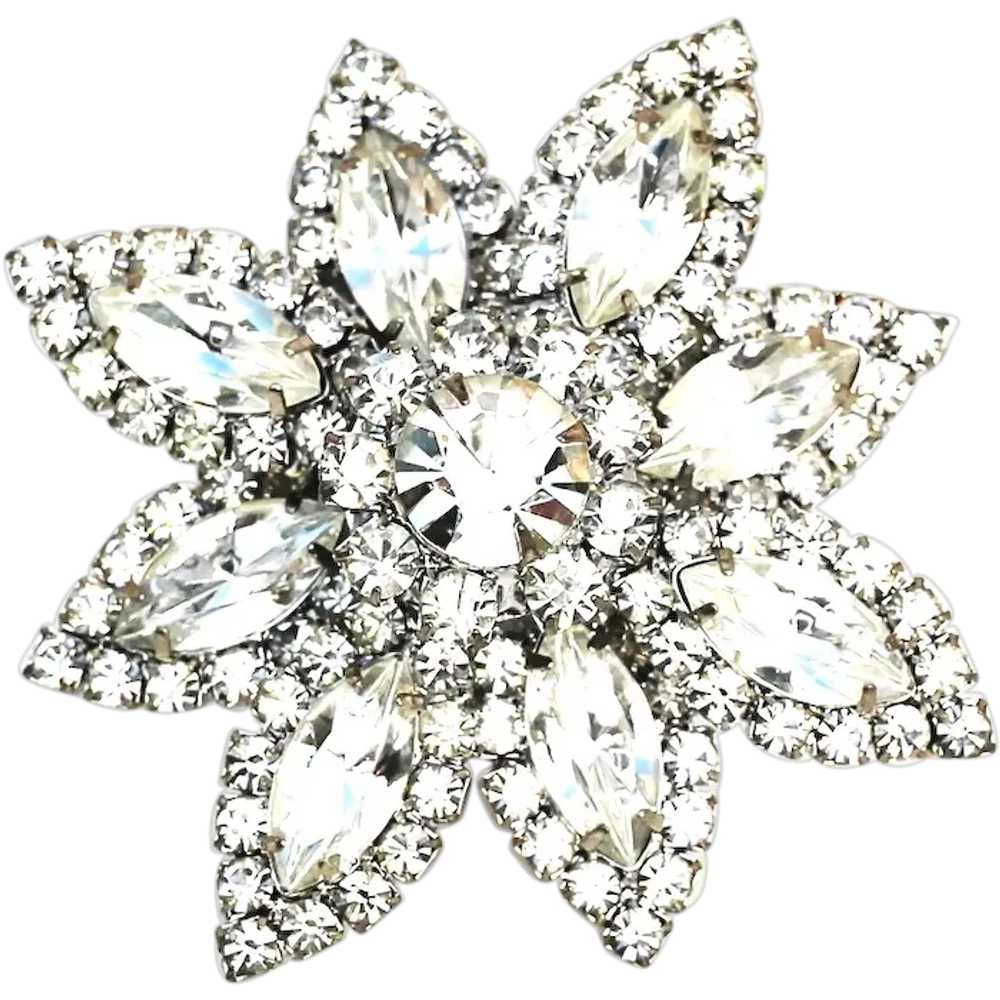 Marie Ferra Sparkling Rhinestone Flower Brooch – … - image 1