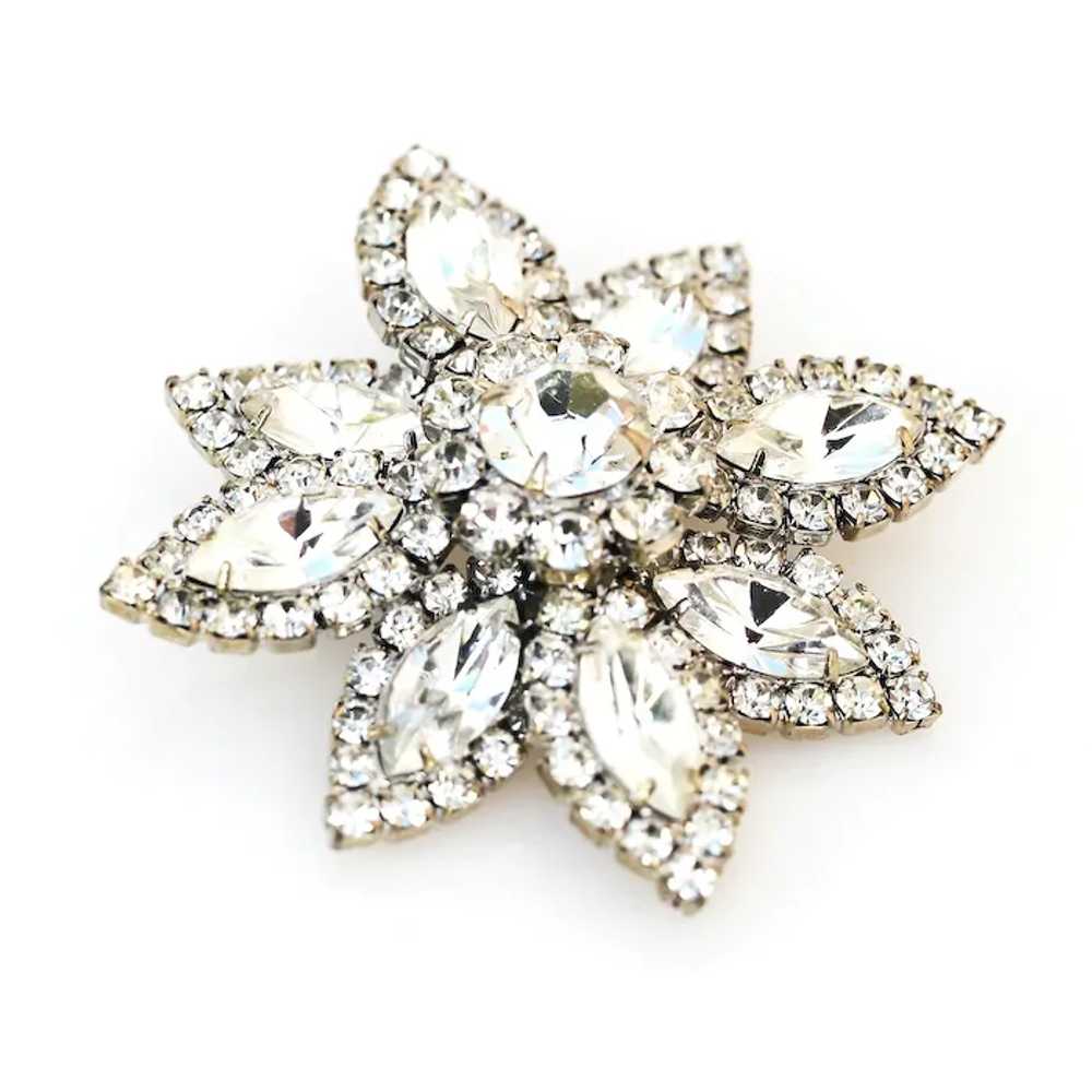 Marie Ferra Sparkling Rhinestone Flower Brooch – … - image 2