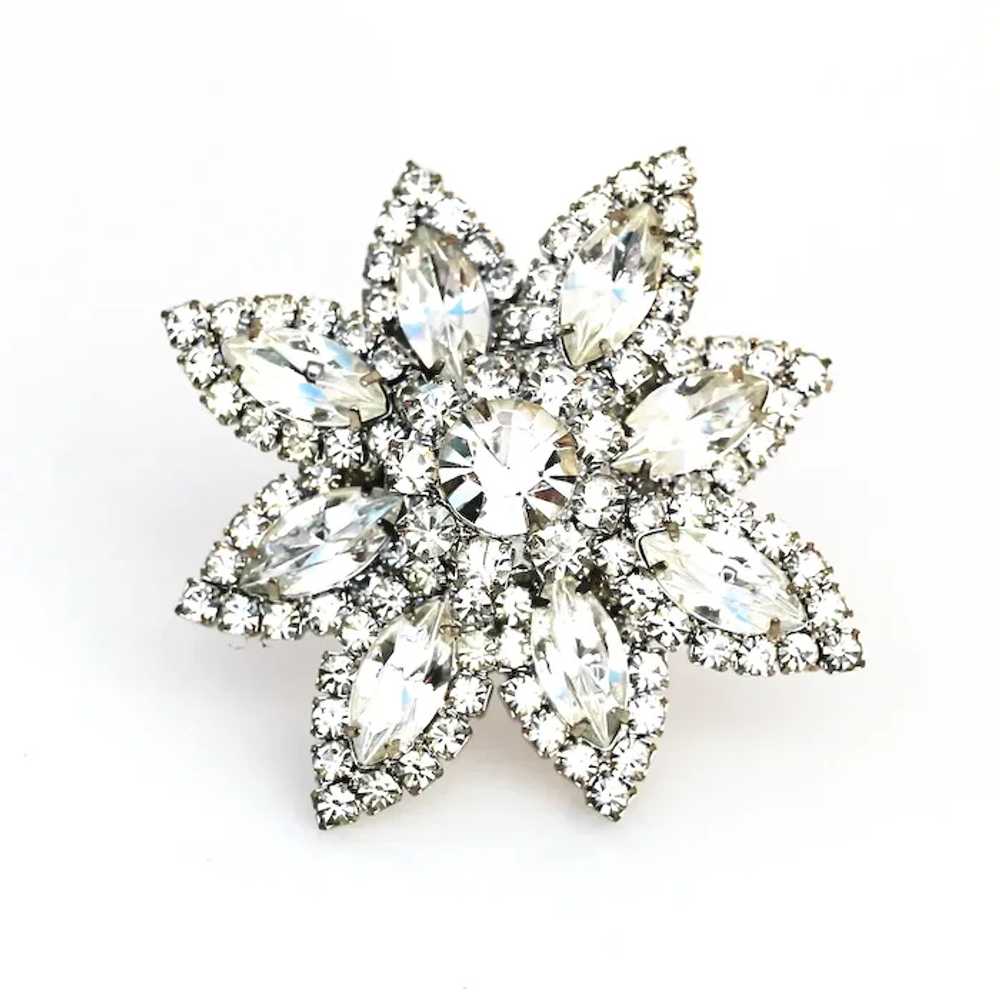 Marie Ferra Sparkling Rhinestone Flower Brooch – … - image 3