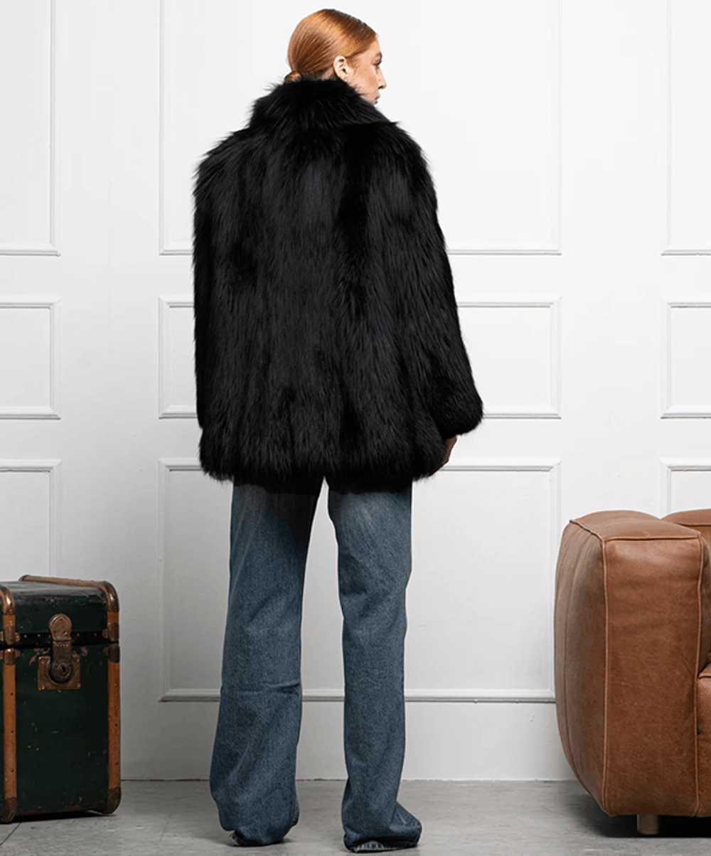 Mink Fur Coat Women's Black Fox Fur Coat - image 3