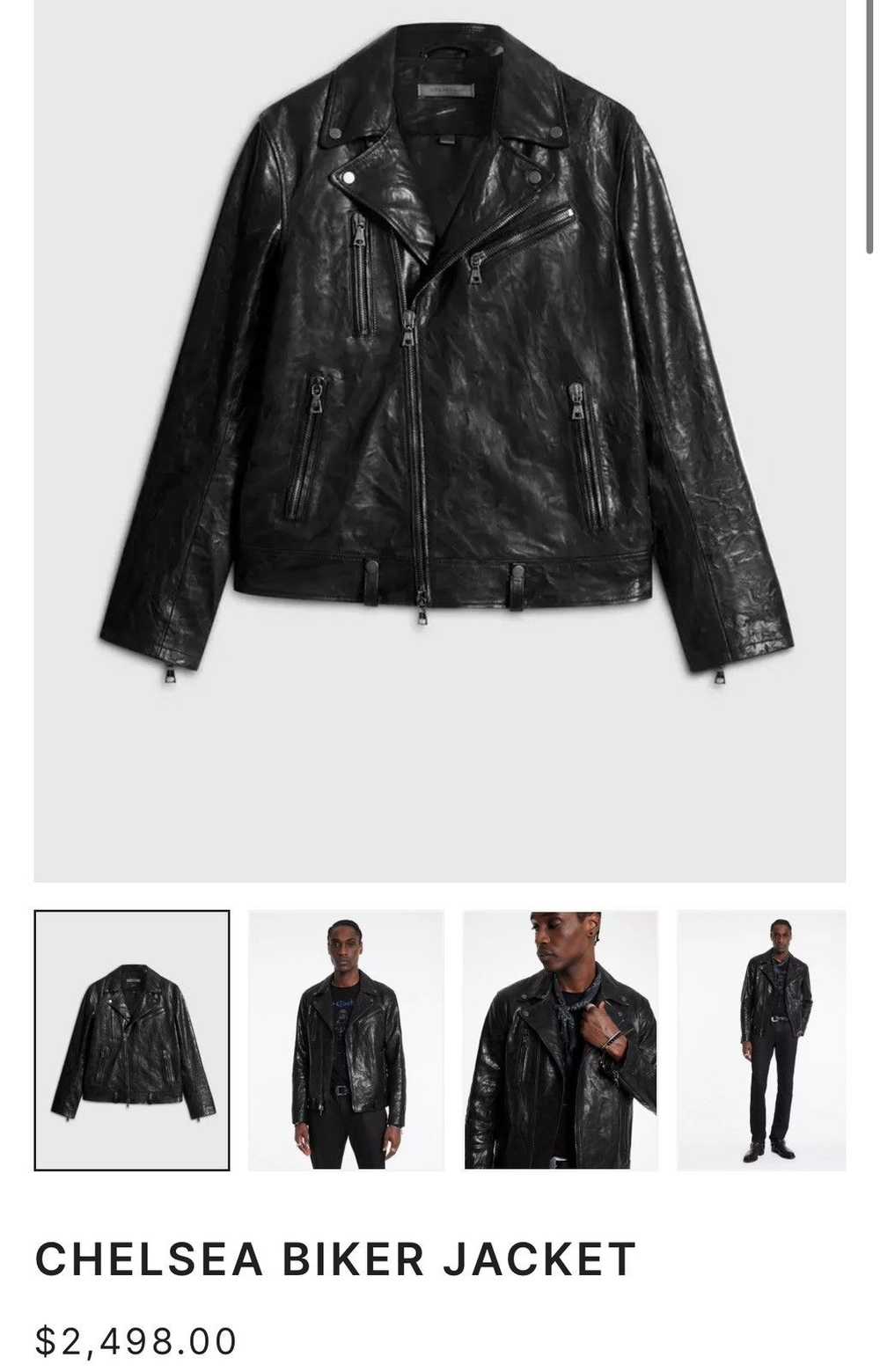 John Varvatos Crinkle leather biker jacket - image 10