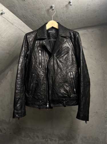 John Varvatos Crinkle leather biker jacket - image 1