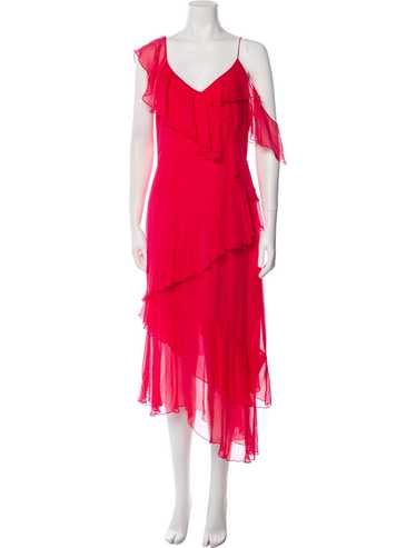 Alice + Olivia Silk Dress Pink Ruffle Embellishme… - image 1