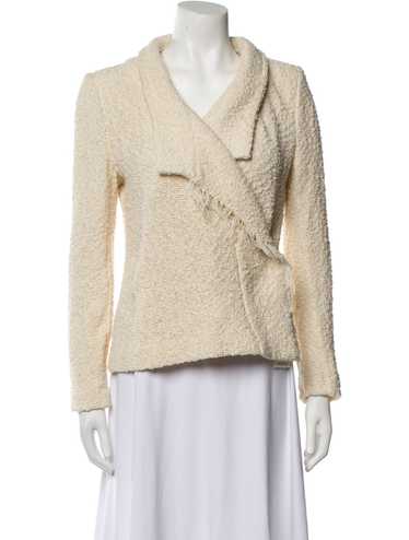 Iro Faux Fur Jacket Neutrals Fringe Trim Accent &… - image 1