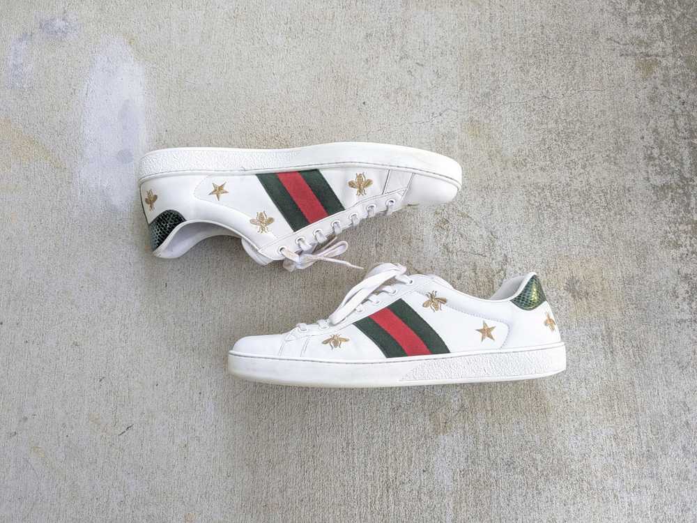 Gucci Gucci Ace Sneakers White Bee Stars Low 11.5… - image 1