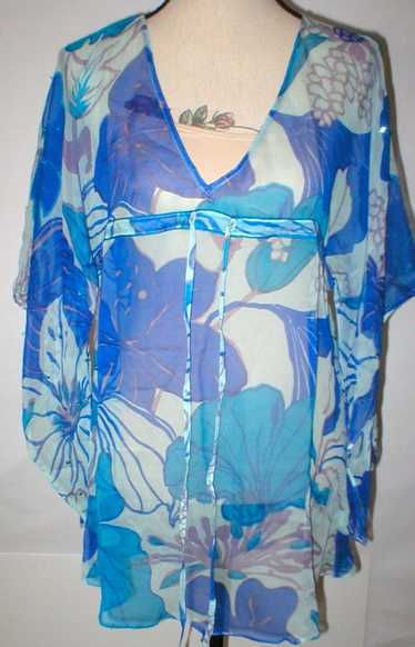 Antik Batik Silk Tunic Top Women Antik Batik M Blu