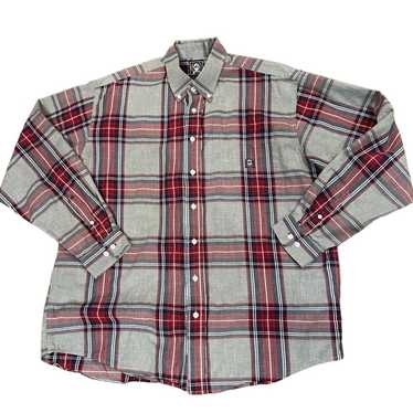 Cinch Cinch Gray Red Long Sleeve Button Down Weste