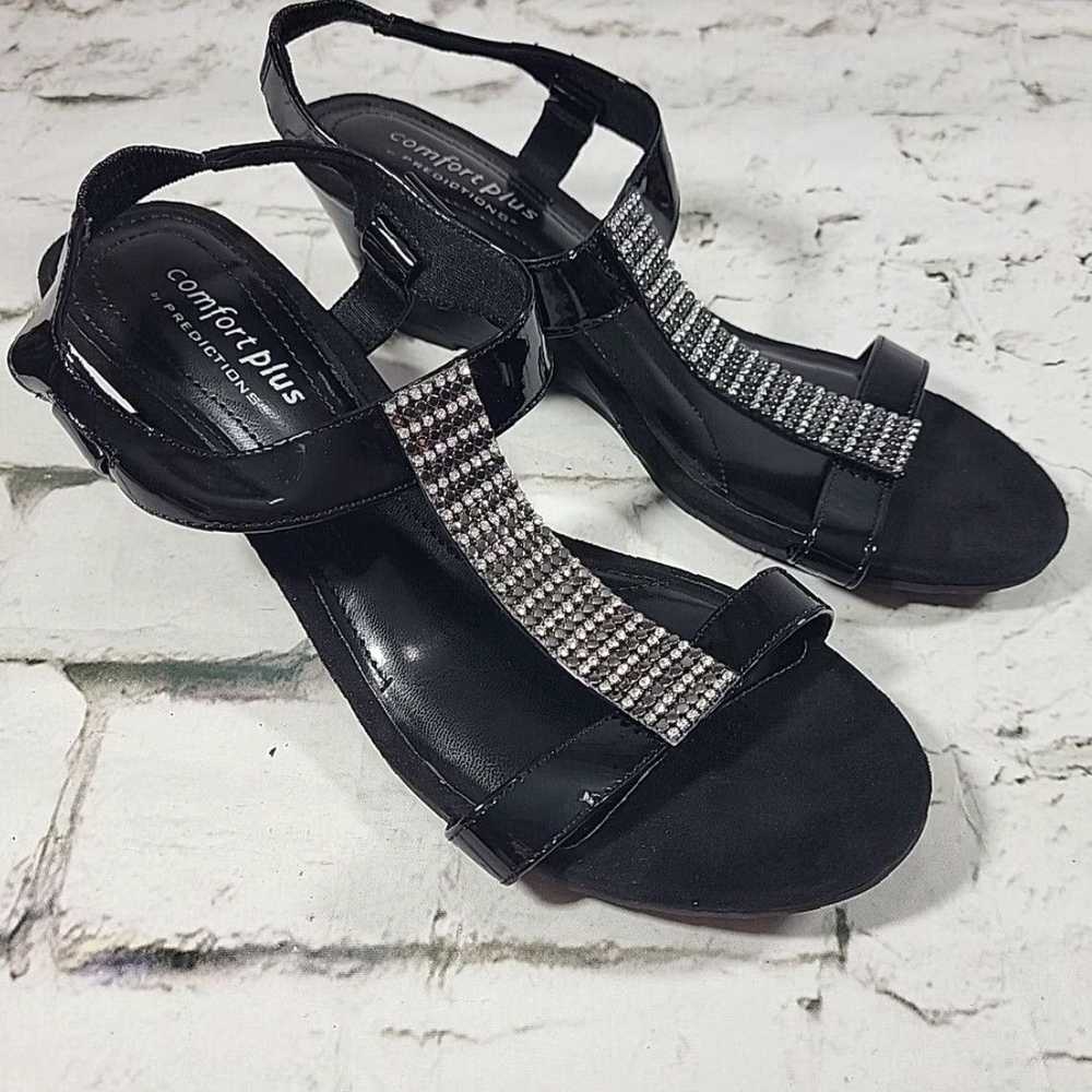 Vintage Black Wedge Heel Comfort Plus Ankle Strap… - image 6