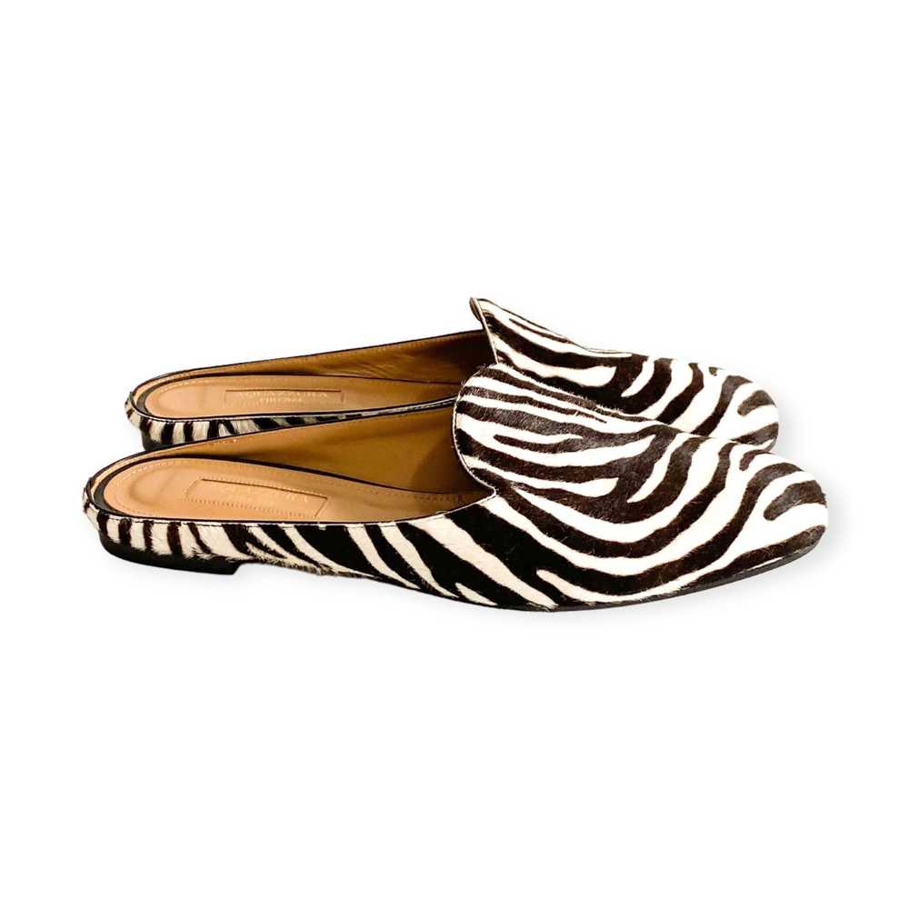 Aquazzura Aquazzura zebra print cow fur flat mule… - image 6