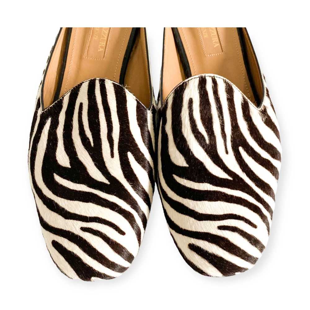 Aquazzura Aquazzura zebra print cow fur flat mule… - image 7