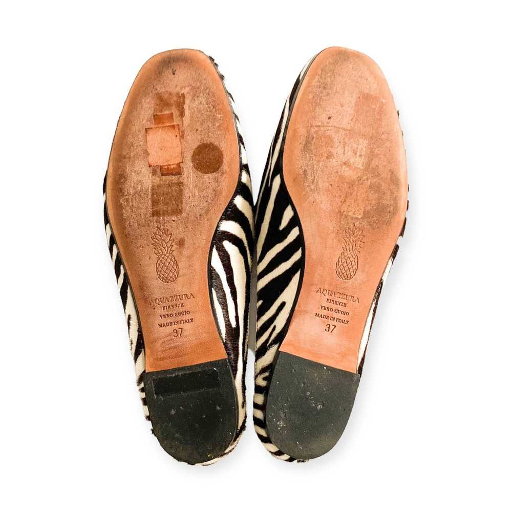 Aquazzura Aquazzura zebra print cow fur flat mule… - image 9