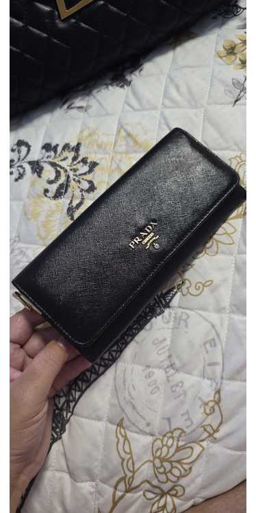 Prada Saffiano Fiocco Leather Black Wallet