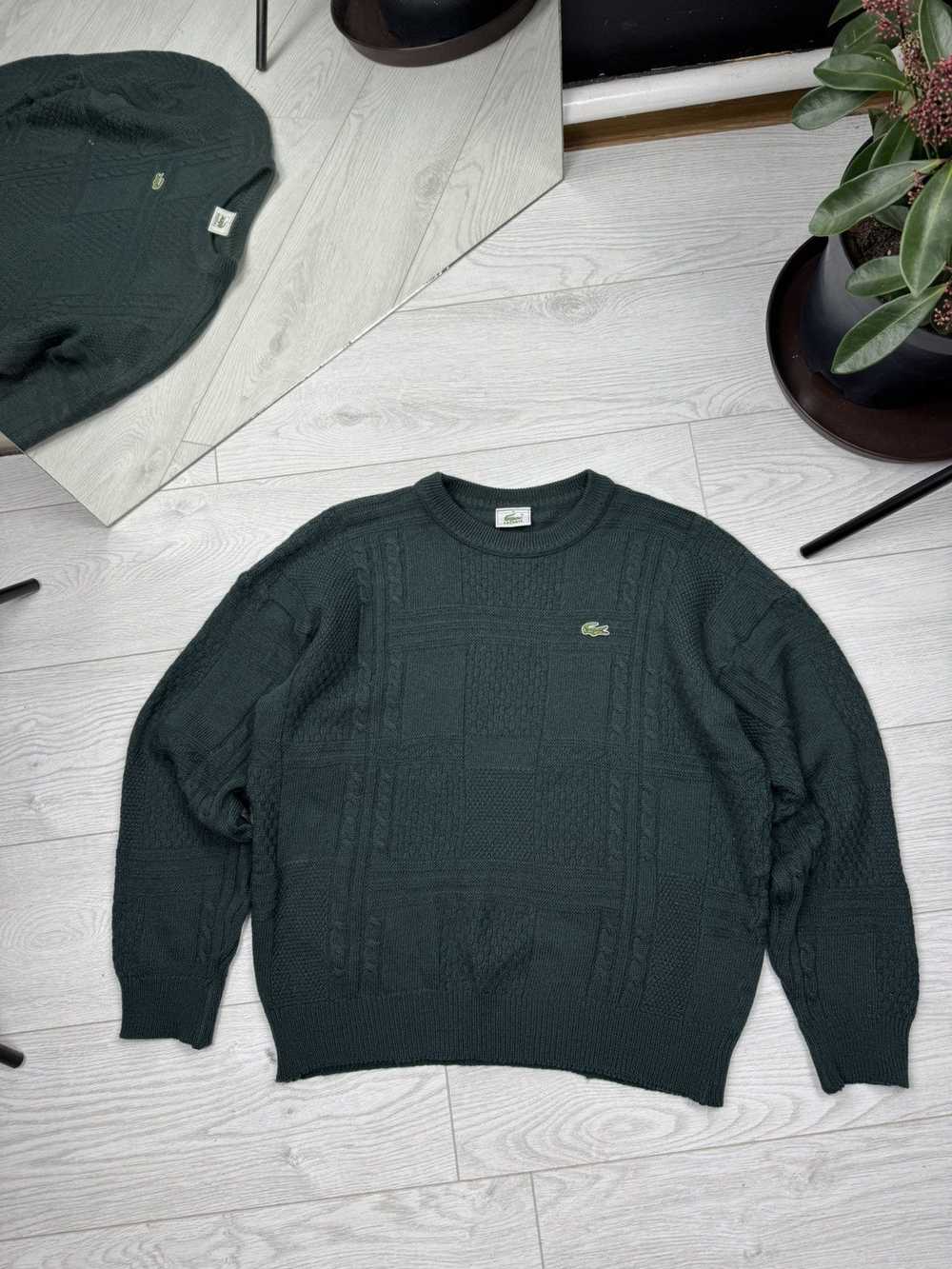 Coloured Cable Knit Sweater × Lacoste × Vintage L… - image 1