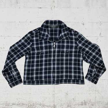 Express 90s Express Black Plaid Wool Blend Jacket 