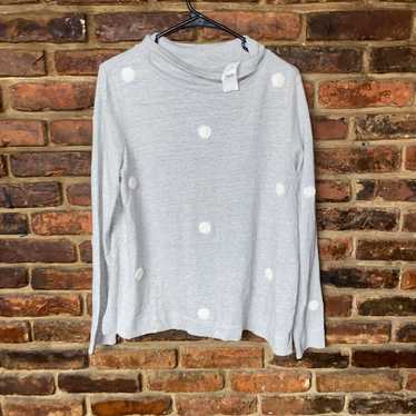 Loft NWT Ann Taylor LOFT Gray Pom Pom Polka Dot Kn