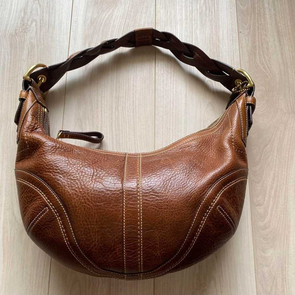 COACH Brown Leather Shoulder Bag - image 1