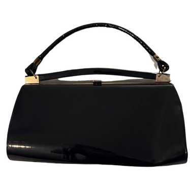 Vintage Sears Purse Baguette Black Goldtone Clasp… - image 1