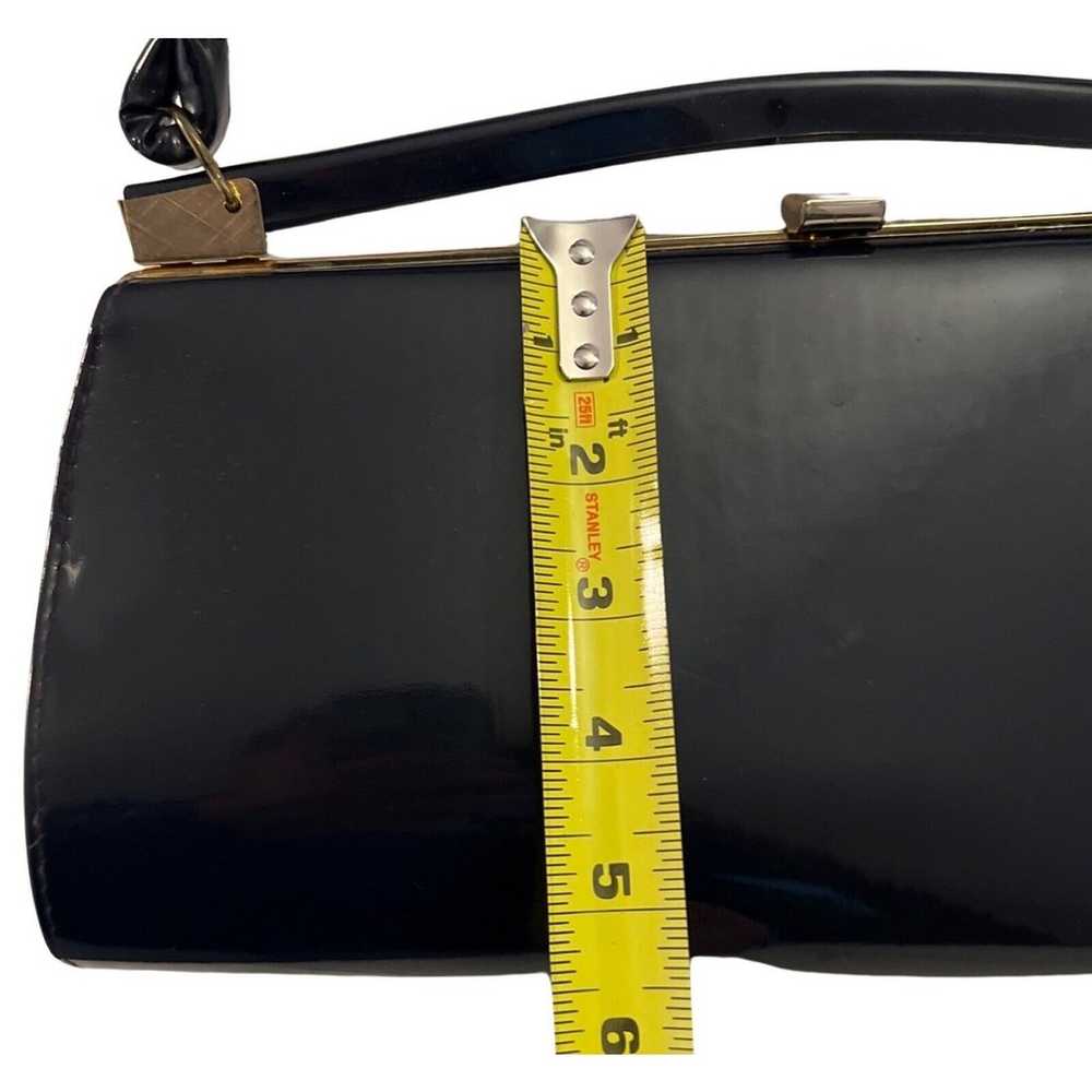 Vintage Sears Purse Baguette Black Goldtone Clasp… - image 5