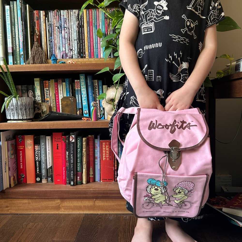 Vintage Woofits 1980 pink backpack - image 1