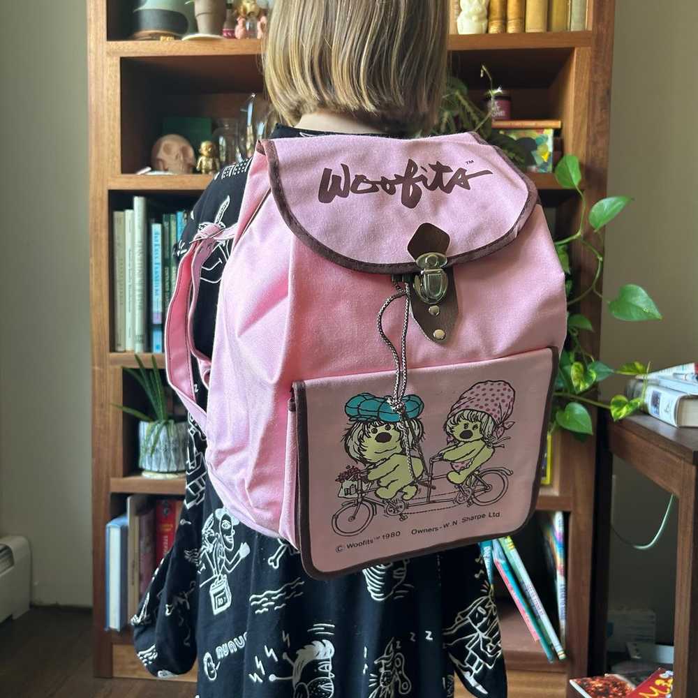 Vintage Woofits 1980 pink backpack - image 2