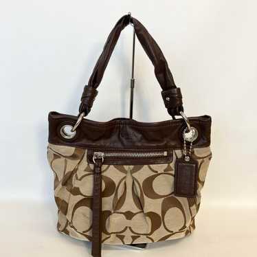 2409-260 | Coach Signature Handbag Dark Brown - image 1