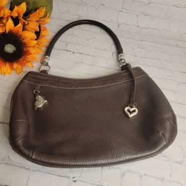 Brighton Brown Leather Shoulder Bag with Heart Cha