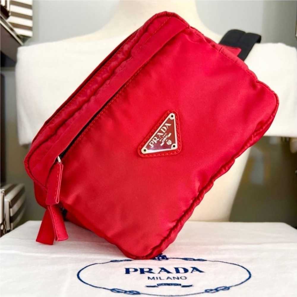 PRADA❤️BRIGHT RED! WAIST-BAG, BELT BAG. AUTHENTIC! - image 1