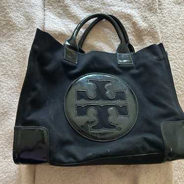 Tory Burch Ella canvas Patent Leather Tote Bag La… - image 1