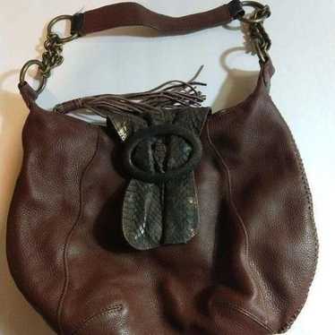 Outlets Chi by Falchi Hobo Purse - Brown Leather