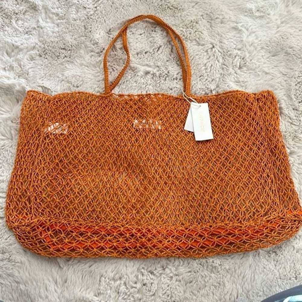 L*Space Jodie Beach Raffia Bag Tangerine - image 4