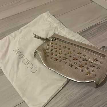 JIMMY CHOO Silver Star-shaped Studded Clutch Bag