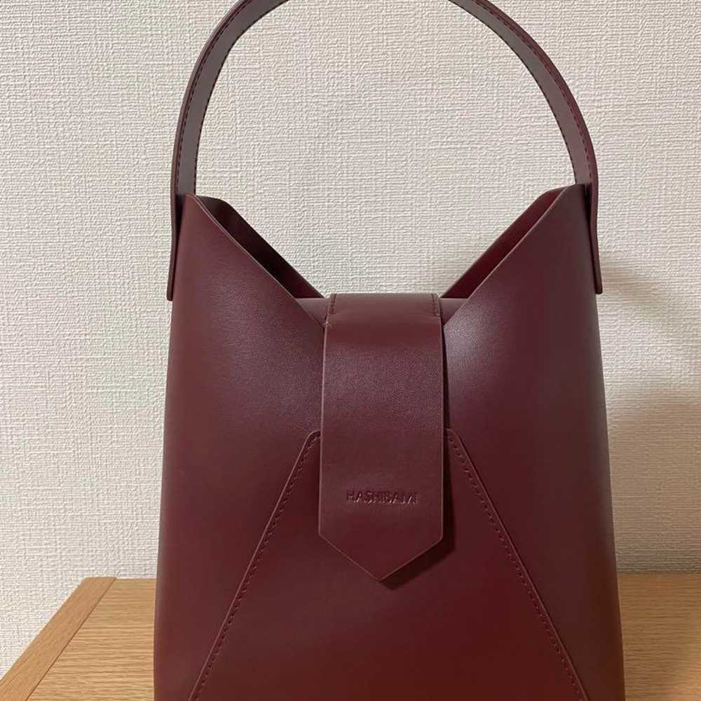 HASHIBAMI Red Burgundy Leather Handbag - image 1