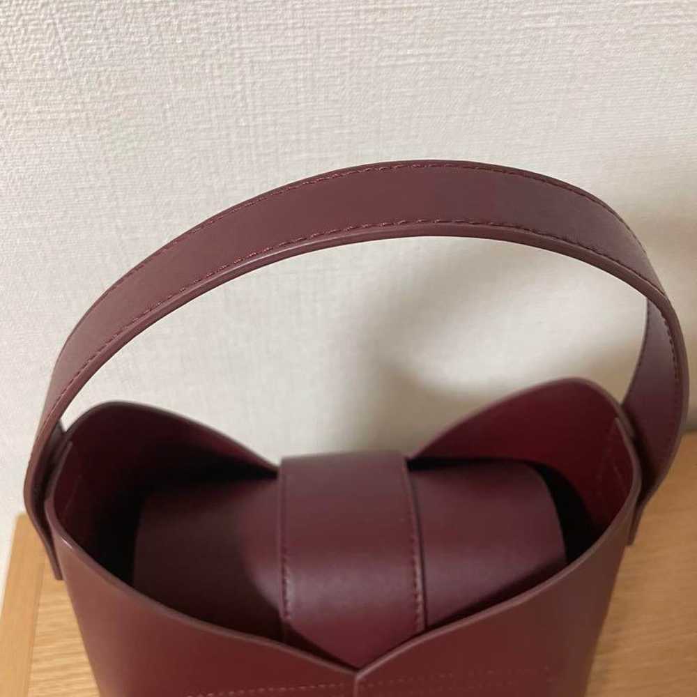 HASHIBAMI Red Burgundy Leather Handbag - image 4