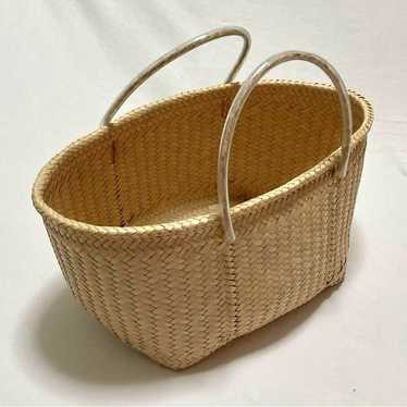 DOSA Palma Wood Basket Bag - Natural Material - Ex