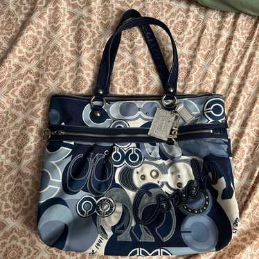 COACH Large Poppy Tote Blue buy Bag Purse