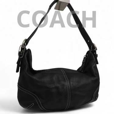 Excellent condition Coach black leather shoulder b