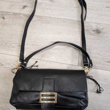 Divina Firenze black Italian leather crossbody