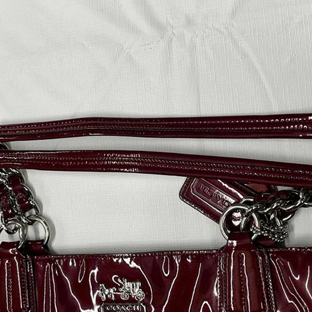 Coach Chelsea Wine Red Patent Leather Chain Leath… - image 10