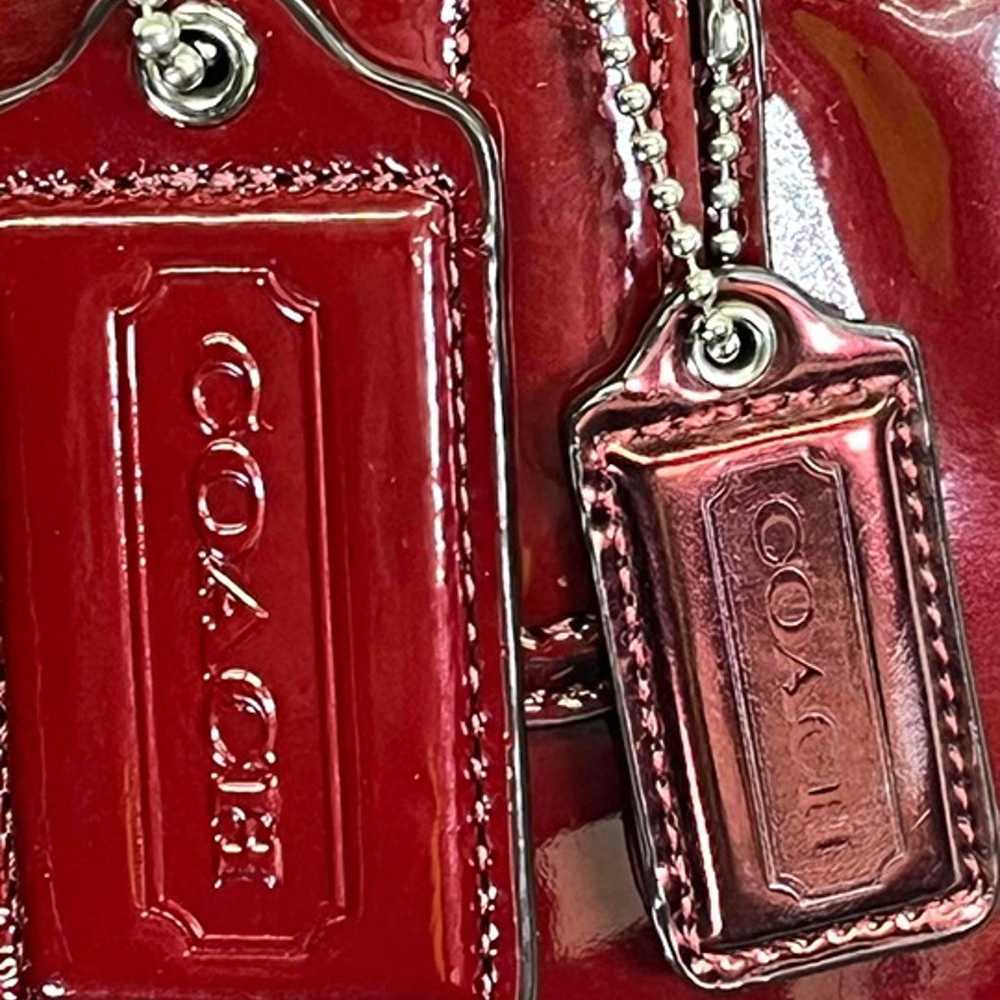 Coach Chelsea Wine Red Patent Leather Chain Leath… - image 4