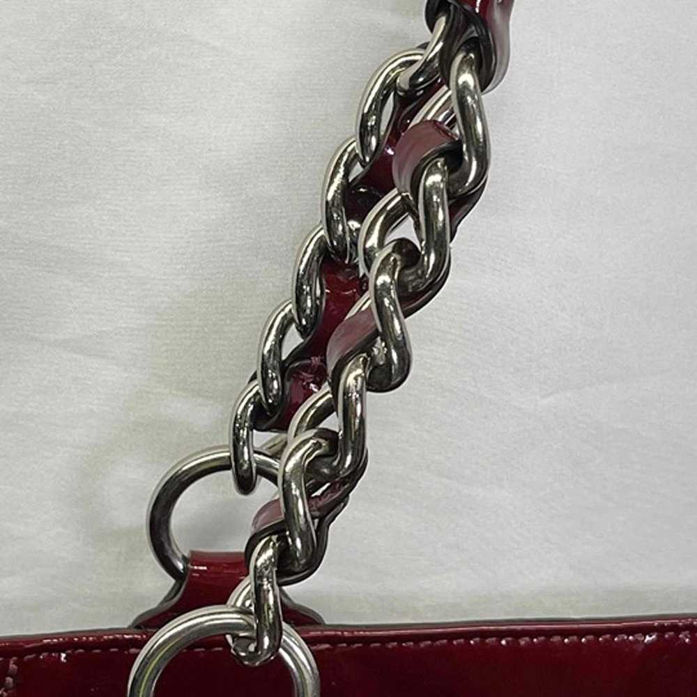 Coach Chelsea Wine Red Patent Leather Chain Leath… - image 5