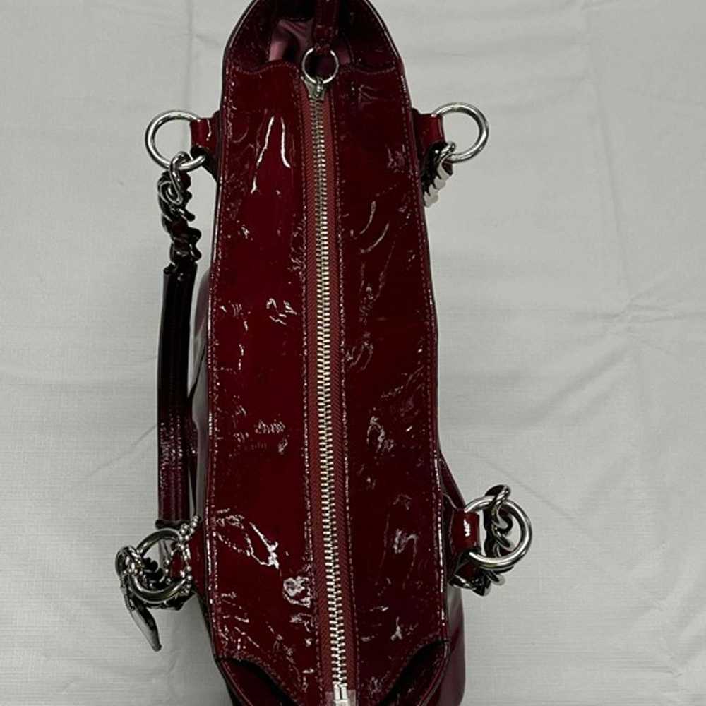 Coach Chelsea Wine Red Patent Leather Chain Leath… - image 6