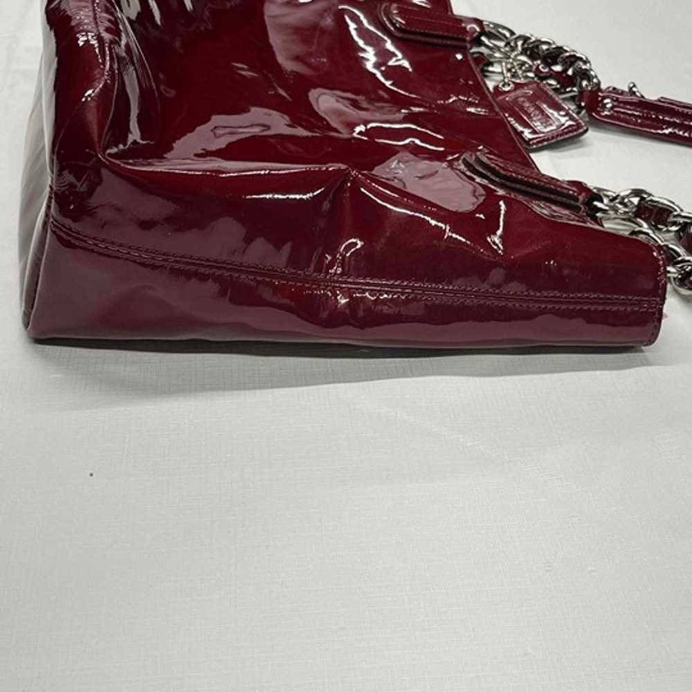 Coach Chelsea Wine Red Patent Leather Chain Leath… - image 8