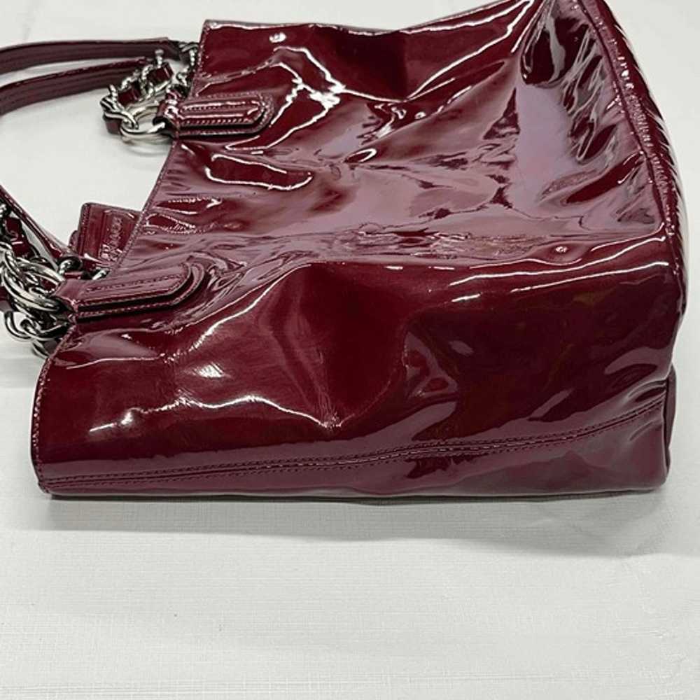 Coach Chelsea Wine Red Patent Leather Chain Leath… - image 9