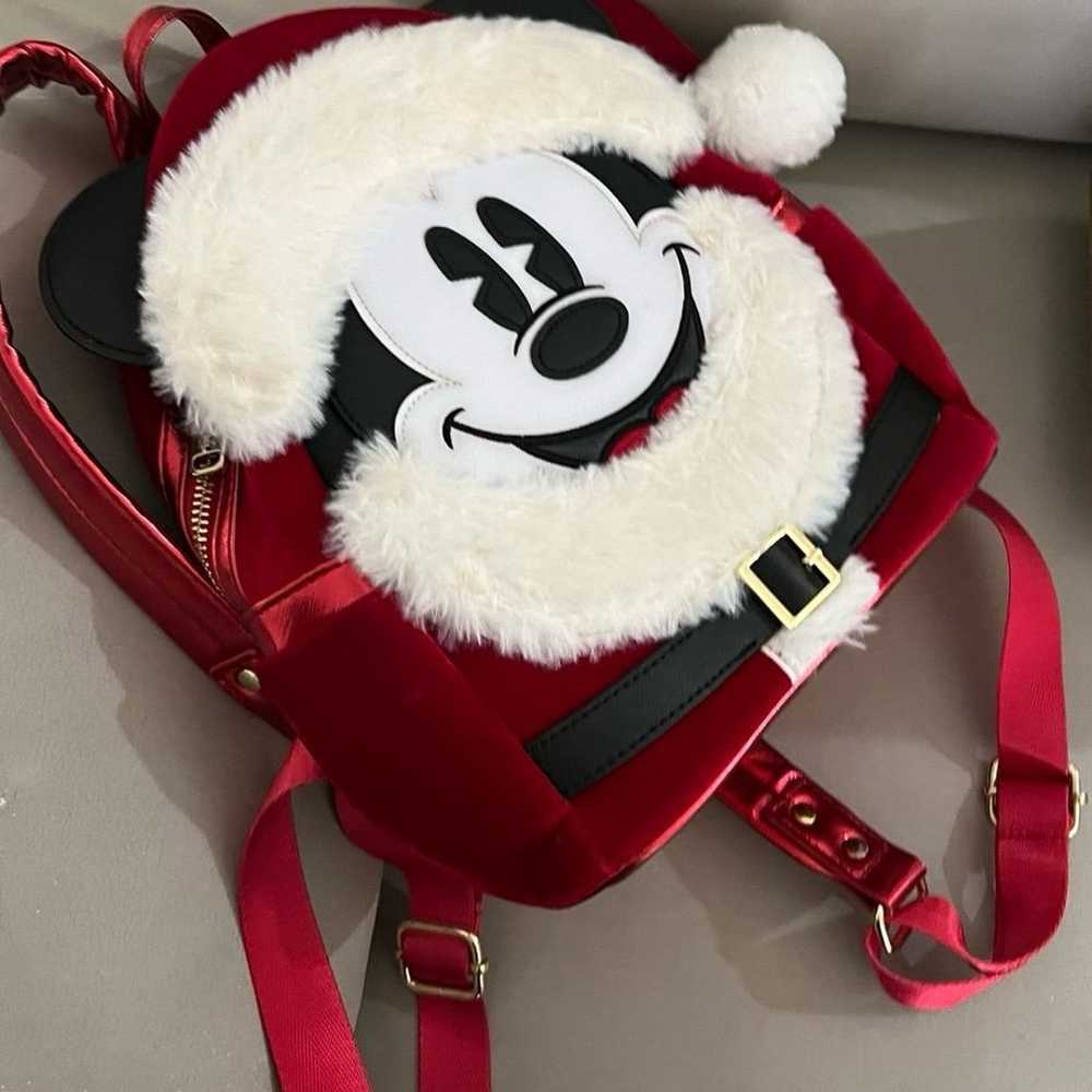 Disney Parks Santa Mickey Loungefly Backpack Mini - image 2