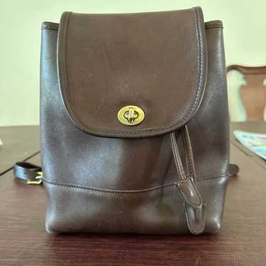 Vintage Coach brown leather backpack