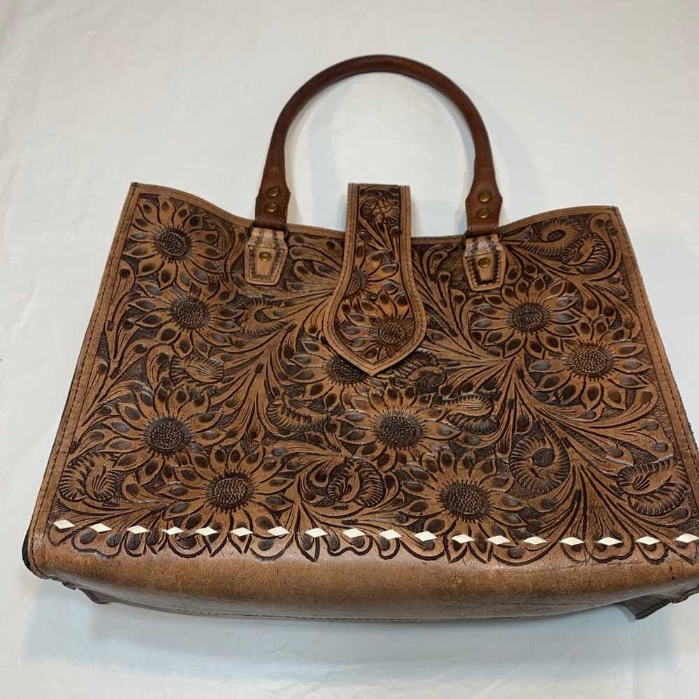 American Darling Large Crossbody Handbag Tooled L… - image 2