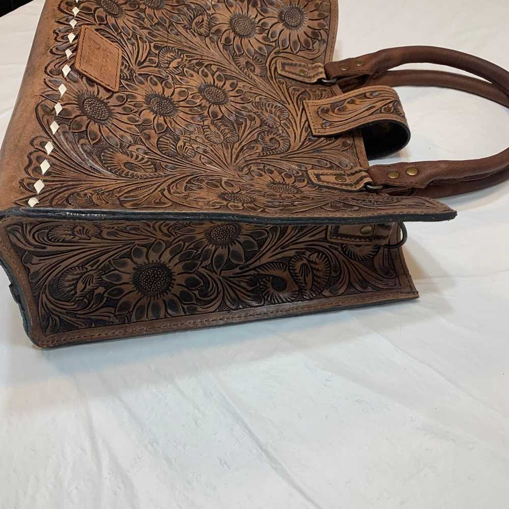 American Darling Large Crossbody Handbag Tooled L… - image 6