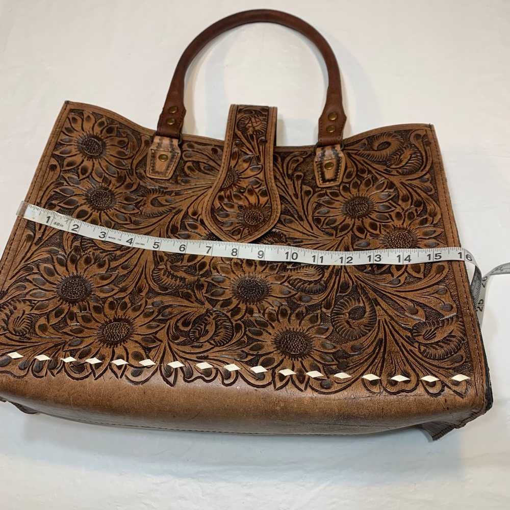 American Darling Large Crossbody Handbag Tooled L… - image 8