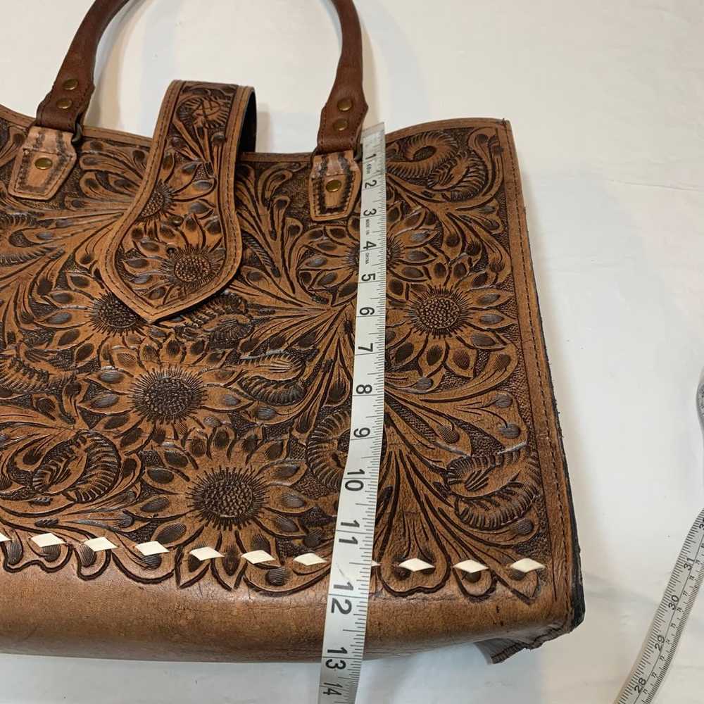 American Darling Large Crossbody Handbag Tooled L… - image 9